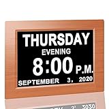 【Large Screen Display】- 8" High Resolution Digital Alarm Clock clearly spells out the time, date, month. It's clear enough to look at the time far away. -*** The clock is not battery operated.*** 【Multiple Alarm Settings】- There're 2-5 alarm settings...