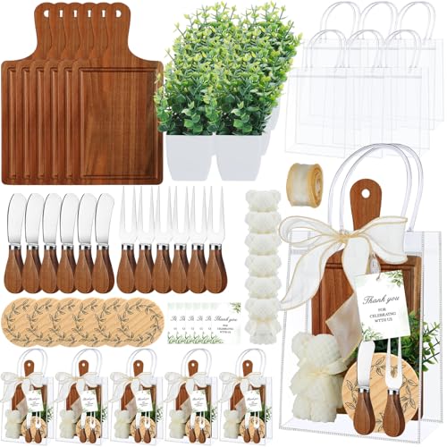 Honeydak 49 Pcs Baby Shower Prizes for Game Players 6 Set Cheese Board Fork...