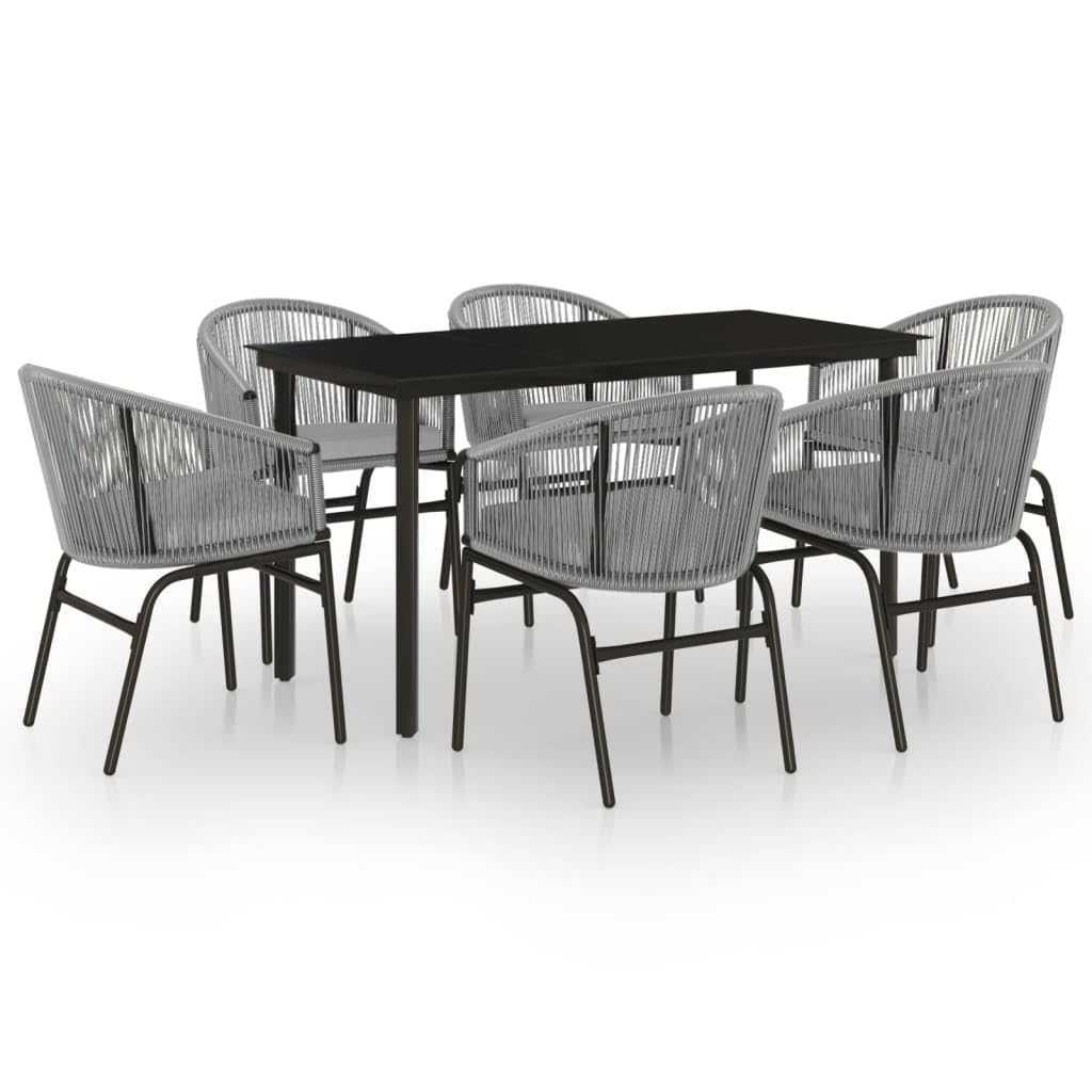 Stal malowana proszkowo Rattan PVC Szary zestaw 140 cm