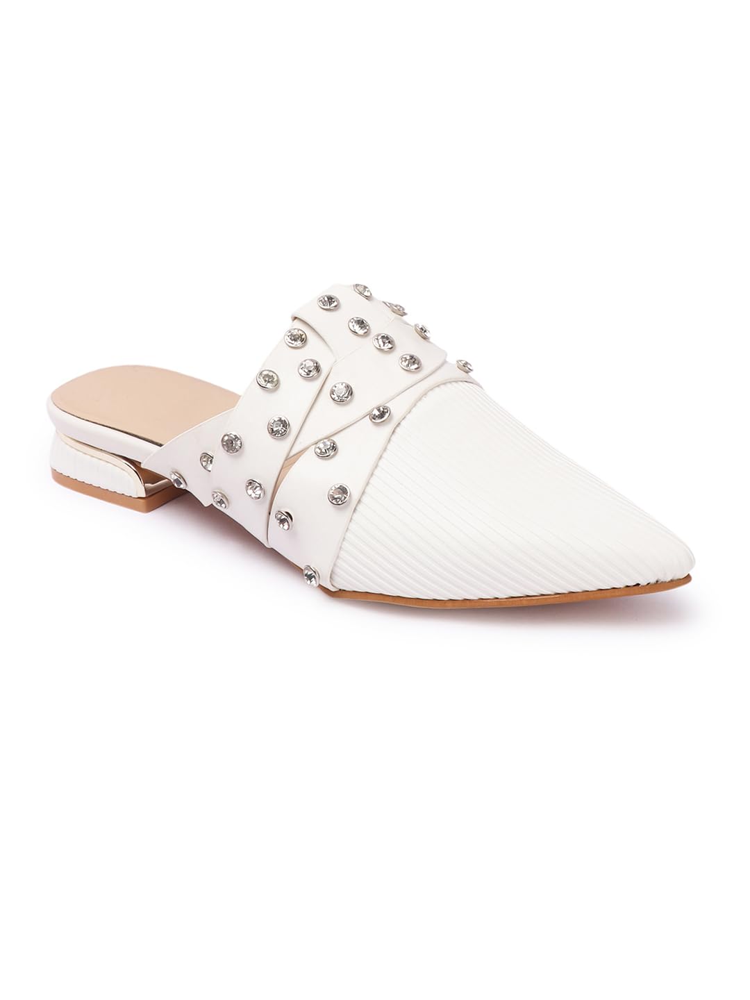 Women Block Heel Mules Slip On Sandals Comfortable Stylish Office Casual Wear Fashion Footwear for Daily Use-image-21