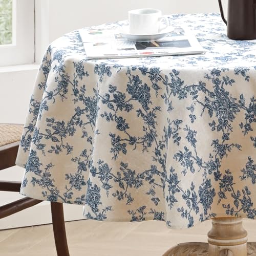 Aoztio Rustic Floral Round Tablecloth 55 Inch thumb #5