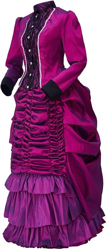 CosplayDiy Movie Cosplay Clara Clayton Costume Purple Dress Womens Victotian Bustle Dress Gown