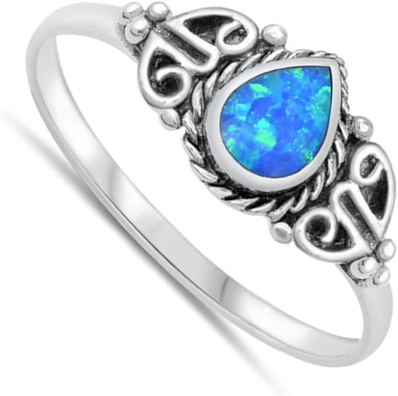 Miniatura 2 de ELIJA SU COLOR anillo de plata con gota