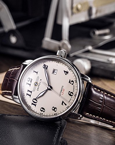 Zeppelin Leather Analog Silver Dial Men's Watch-76565 - Image 4