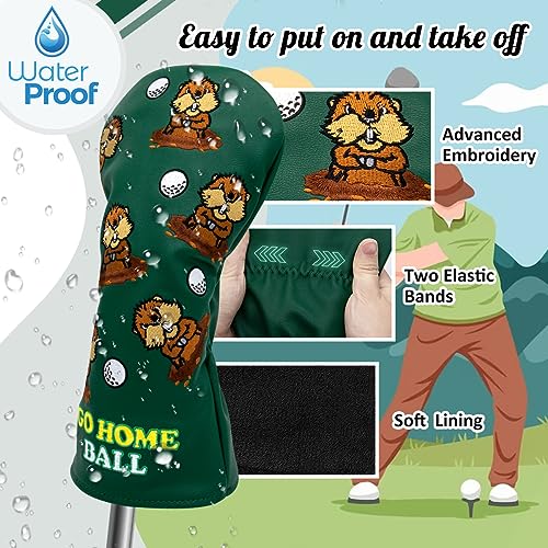 Housses de club de golf hybride vert lot de 3 protection sac - 4