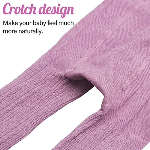 5 Pack Baby Girls Cable Knit Leggings Ankle Cotton Footless Tights Full Length Warm Pants for Kids 1-6T3