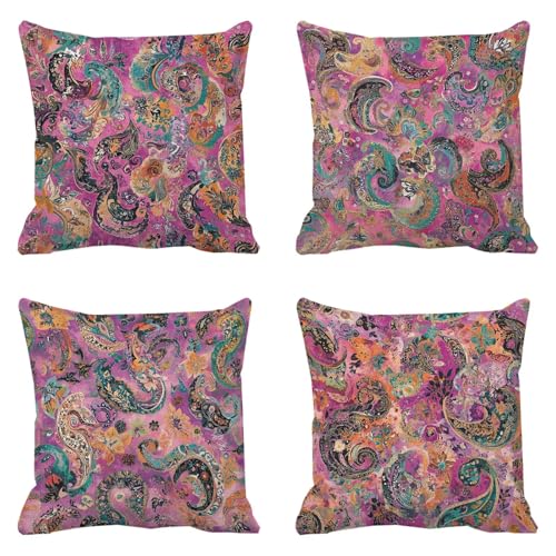 Housse coussin 45x45 rose et violet imperméable k-1165