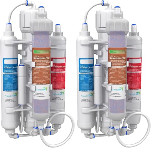 Image of Aquatic Life RO Buddie 4-Stage Aquarium Water Filter System, Reverse Osmosis RO /DI Filtration Unit for Fish Tank, Fountains, and More, 50 GPD (Gallons Per Day) (Pack of 2)