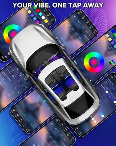 Image of Car Interior LED Lights, 12V RGB Under Dash Footwell Ambient Lighting Kit