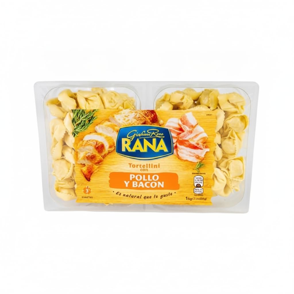Tortellini de Pasta Fresca al Huevo con Relleno de Pollo y Bacon - Formato Familiar Bipack 1kg (2 x 500g) - Cocción Rápida 3 Minutos - NEXU
