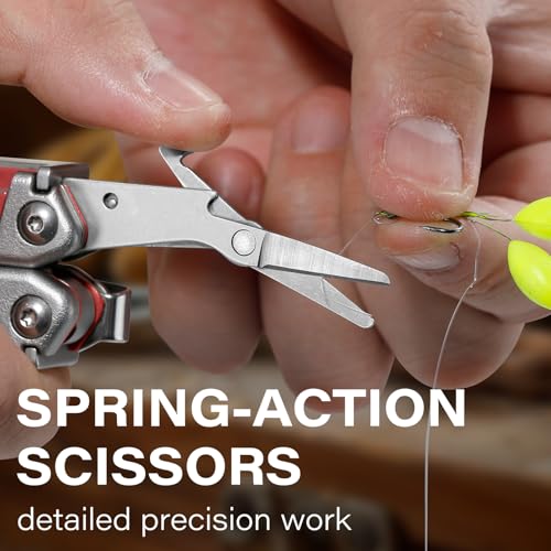 Image of 21-in-1 Multitool Pliers & Scissors w /Tungsten Cutters, Self-Locking | Durable EDC Set for Camping, DIY & Outdoor Survival, Pocket-sized Repair Kit, Brick Red
