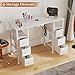 WODRAWER Manicure Table Nail Desk for Nail Tech, Nail Beauty Table w/Electric Dust Collector & 6 Storage Drawers & Open Shelves for Home, Workshop, Makeup Beauty Salon Workstation (White)
