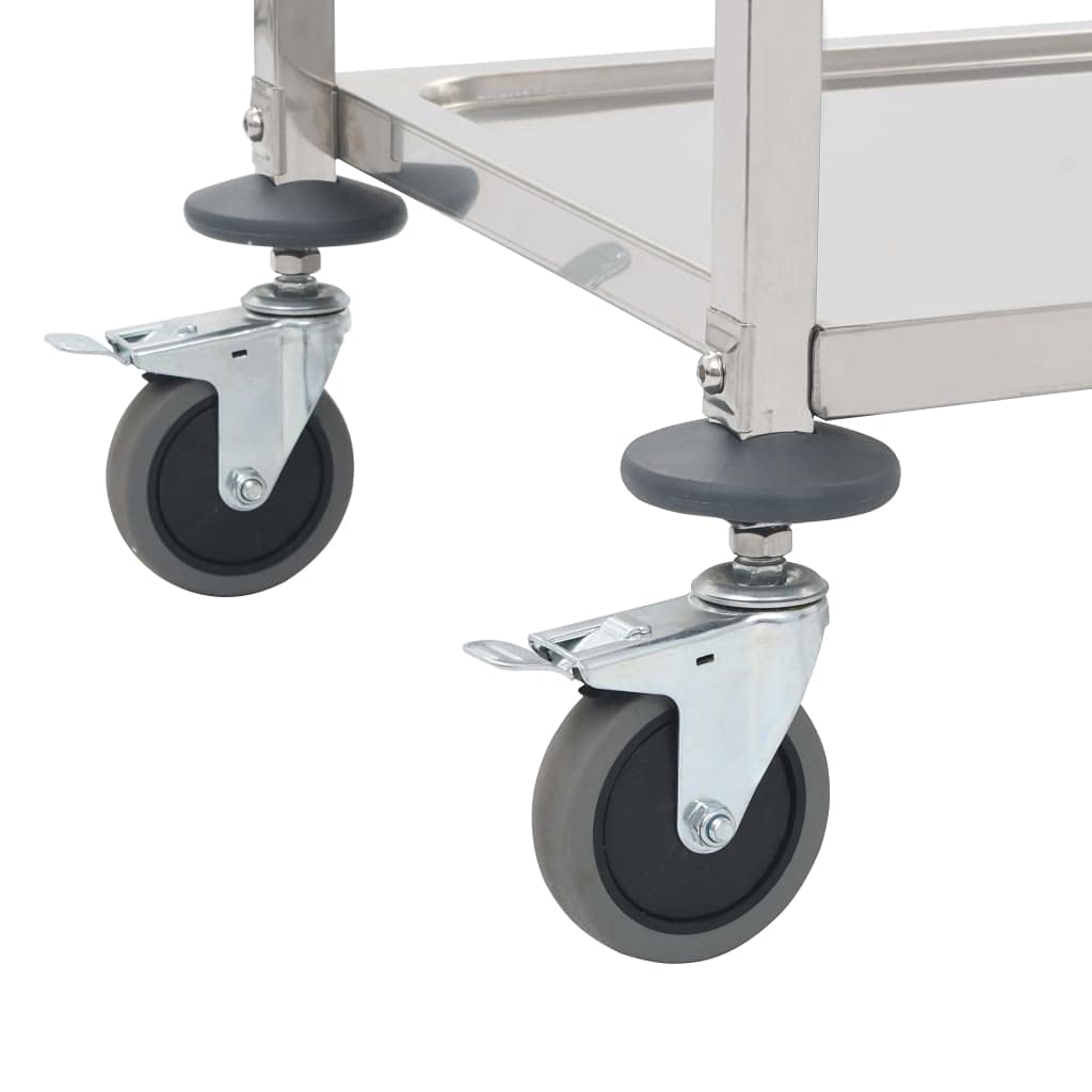 Generico Carrello da Cucina a 3 Livelli 95x45x83,5 cm in Acciaio Inox,Carrelli e Isole,Carrelli da cucina-50915