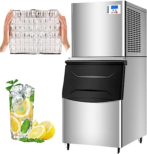Ice Cube Makers, Large Commercial Ice Maker Machine, 150KG-250KG Ice in 24Hrs, Automatic Self-Cleaning Ice Cube Making Machine, Bullet Ice Makers for Office, Party, Bar,551LB