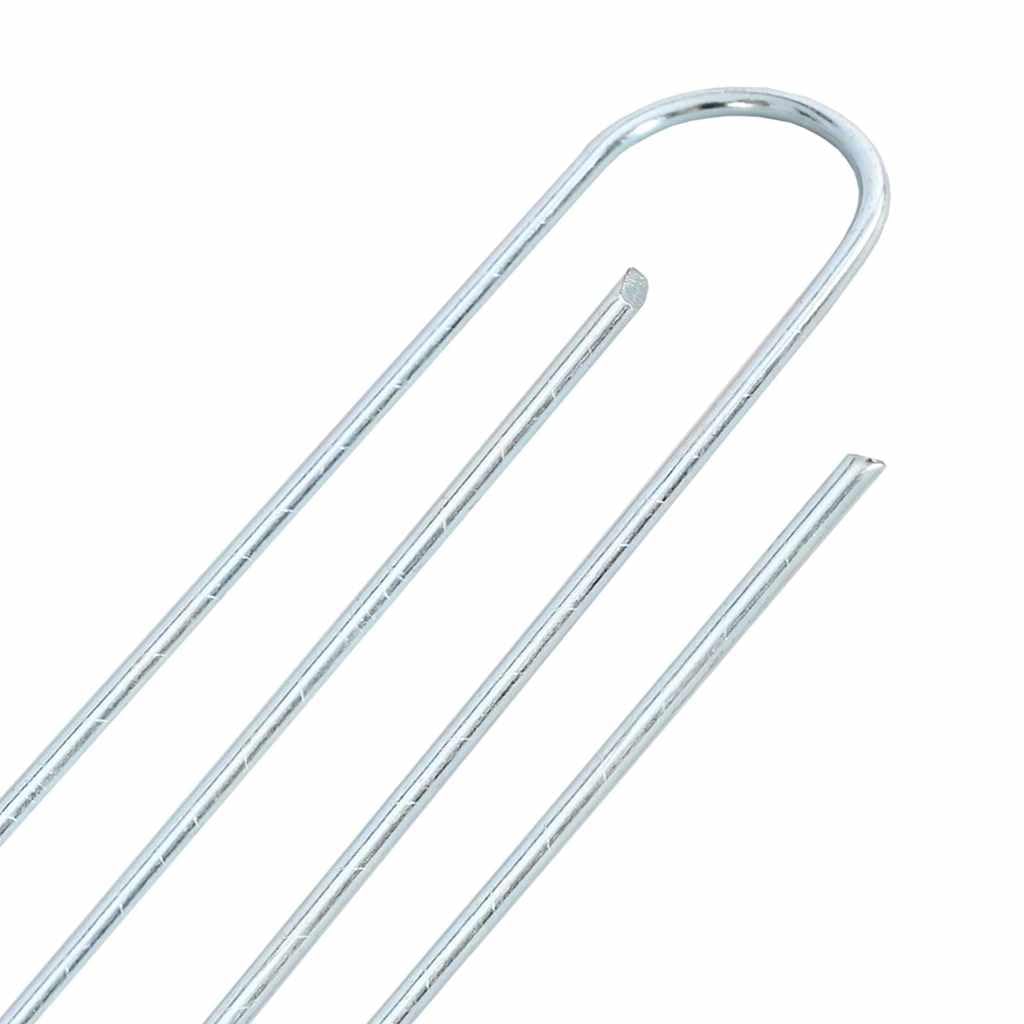 Mangloder - Ancoraggio a forma di U, 15 x 3, in acciaio zincato, robusto e durevole, per giardino, campeggio, picchetti per tenda, tiranti, pellicole protettive, fissaggio per cavi, resistente alle