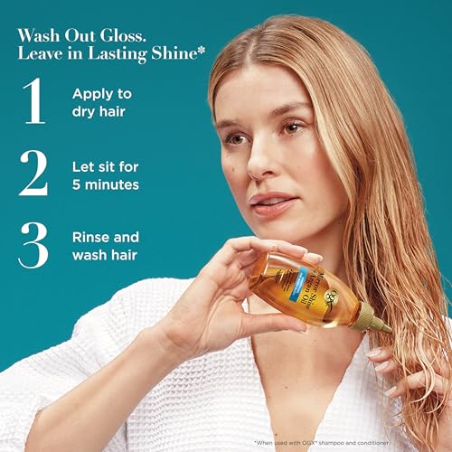 OGX Mirror Shine + Argan Oil Pre-Wash Hair Gloss, Rinse Out Treatment, Glossy Shine, Smoothing Repair, Lightweight, Silicone Free, Mends Split Ends, 118ml - Image 5
