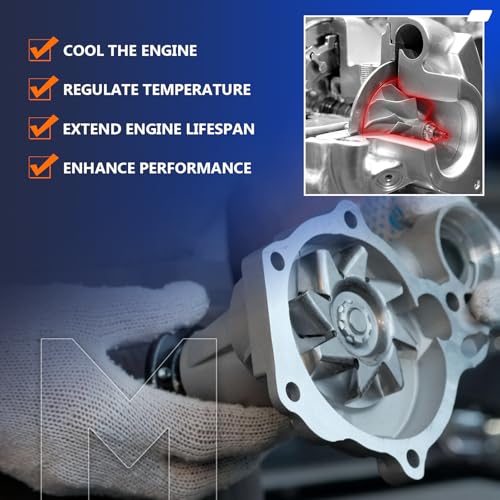 Image of Maxfavor Water Pump with Thermostat 45005 AW5104 for 1999-2006 Chevy Express Tahoe Avalanche Silverado Suburban 1500 2500 3500 Trailblazer SSR W3500 W4500 Tiltmaster 4.8L 5.3L 6.0L Engine Water Pump