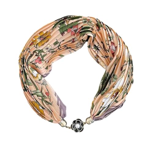 Women's pleated scarf necklace magnetic buckle with small necklace headband collarbone chain headband pendant scarf