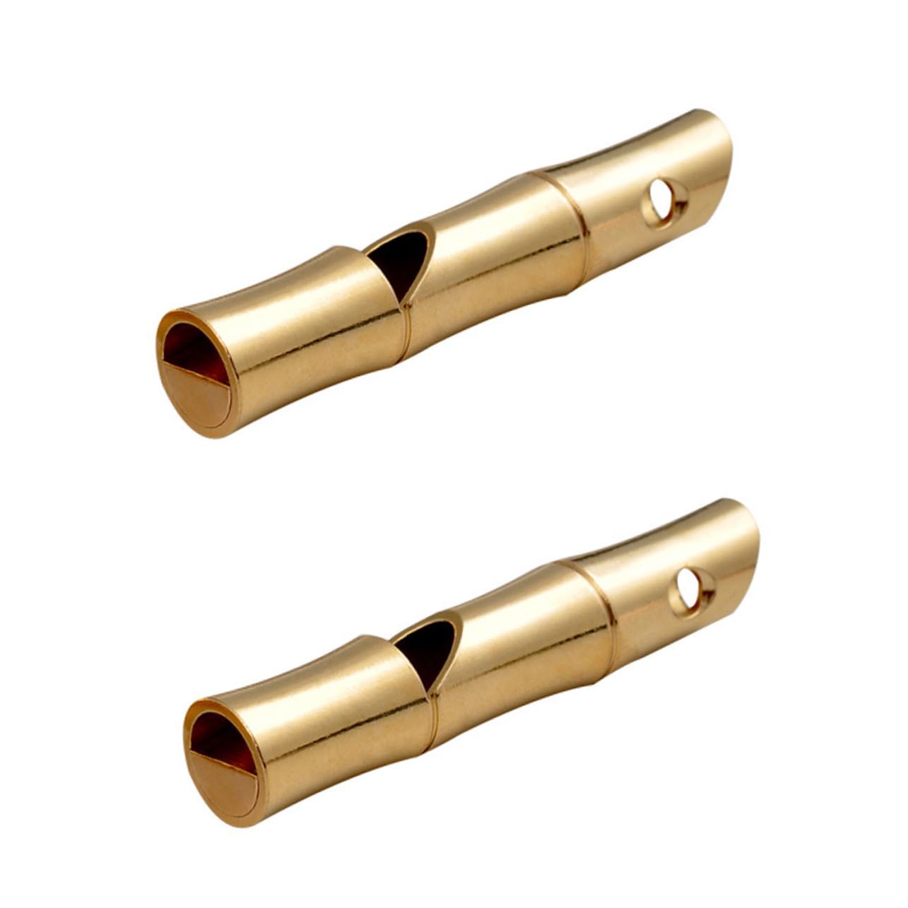 ibasenice 2Pcs Joint Shape Whistles Portable Brass Emergency Survival Whistles for Outdoor Activities Durable Design for Referees and Sports