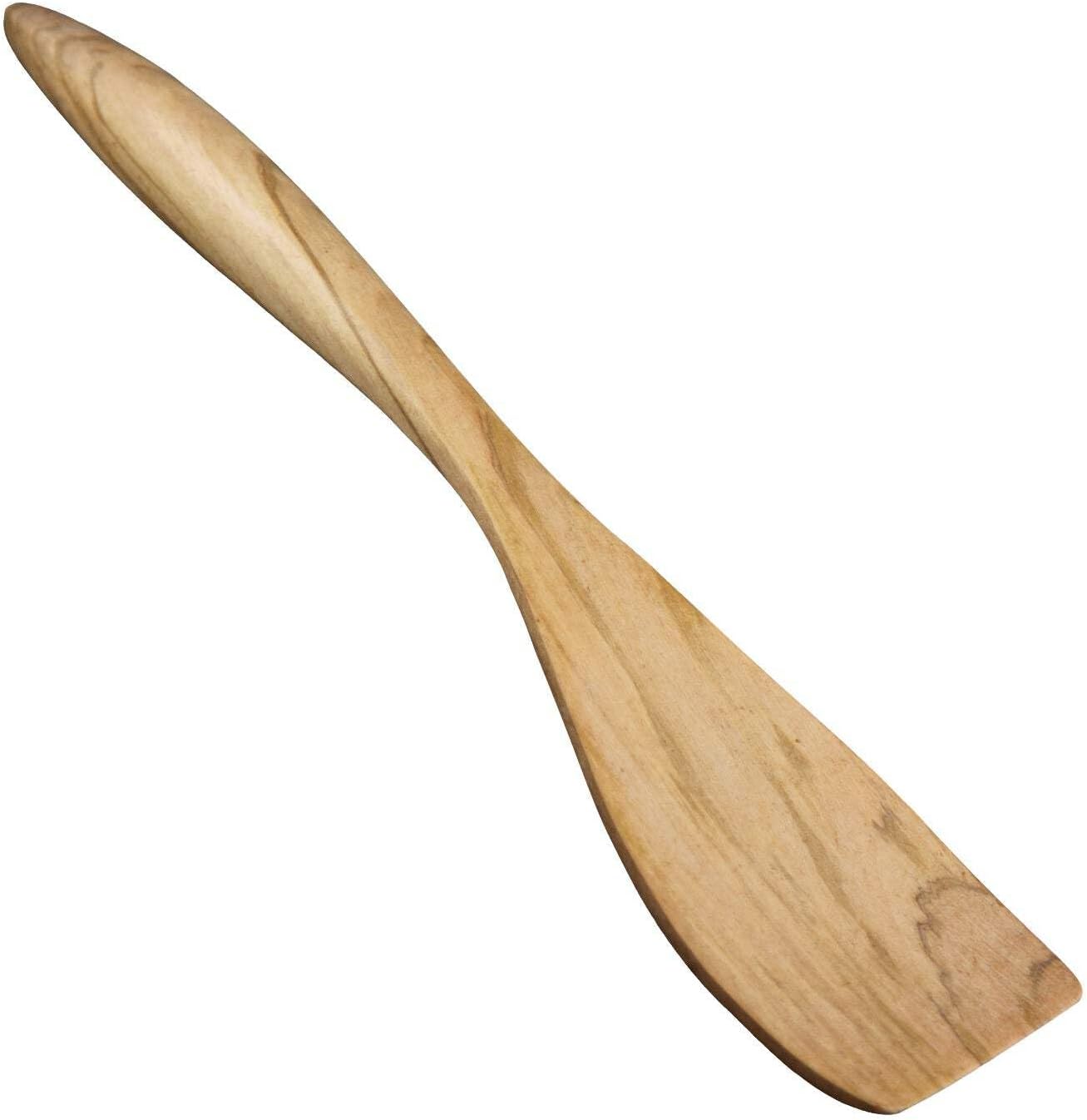 French Olive Wood Large 14-Inch Handcrafted Wood Spatula, Terra Collection