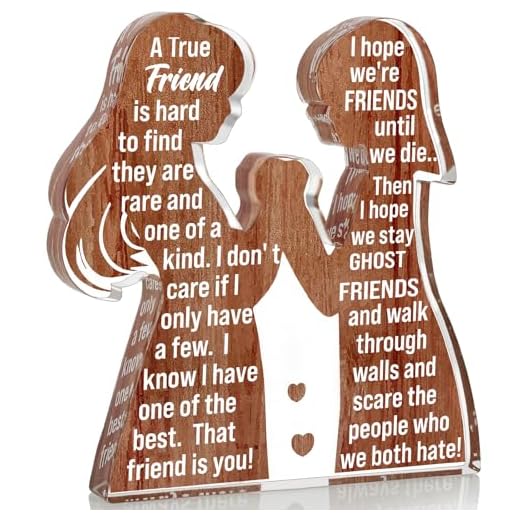 Friend Birthday Gifts for Women Friendship Best Friend Valentines Ideas Soul Sister Female Bestie BFF, Mothers Day Christmas Unique Gifts Friends Forever Inspirational Cheer up Thank You Friend Plaque