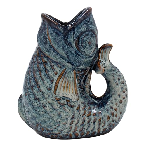 Lesser & Pavey Fish Jug Vase 17cm | Ceramic or Glass for Kitchen Use | Beautiful Cream or Milk Jug for Daily Needs | Versatile Water Jug for Home Decoration