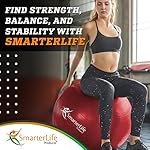 SmarterLife Exercise Ball Yoga Ball for Fitness, Balance, Stability, or Pregnancy, Gym Ball for Core Workout, Physical Therapy, Yoga Ball Chair for Office, Anti-Slip Anti-Burst - Image 3