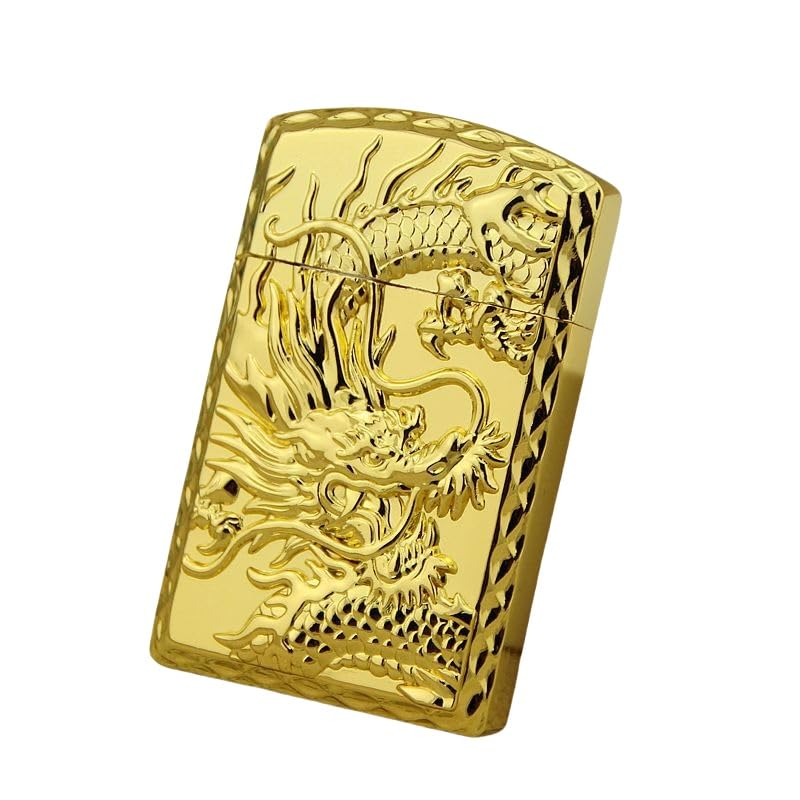 junweideyi Briquet de style chinois, remplaçable pour Zippo (étui uniquement), taille de l'insert compatible : 3,6 cm x 1,2 cm x 5 cm, boîtier briquet...