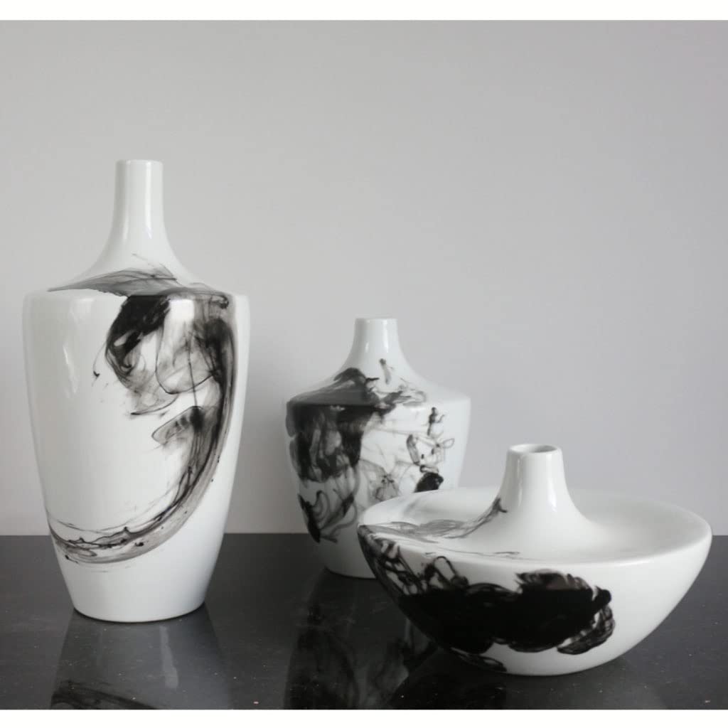 Vase à Fleurs Vase en céramique d'encre Moderne Maison Salon entrée Arrangement de Fleurs décoration Bureau étude Chinoise Zen