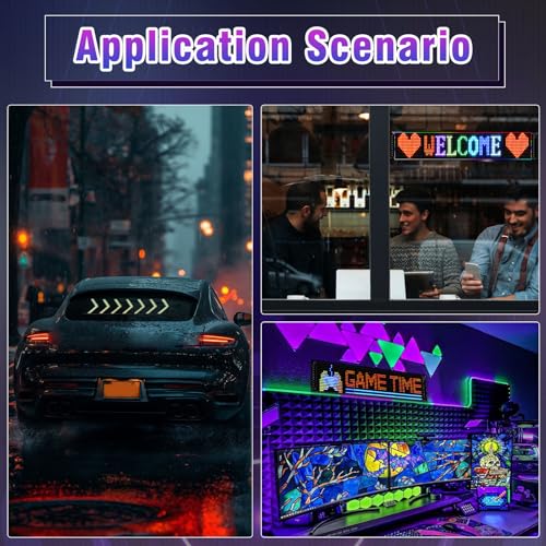 Image of Programmable LED Sign,Scrolling Flexible Advertising Digital Signs,LED Car Sign,Control by Bluetooth APP Control,DIY Design Text, Patterns, Animations