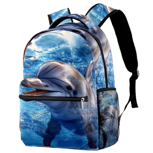 Sac à dos de voyage Campus dauphin avec porte-bouteille multicolore pour fille et garçon