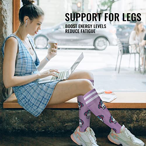 Image of fenglaoda Compression Socks for Women Men 3 Pairs Graduated Compression Support Circulation Socks for Nurses