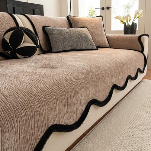 Housse de canapé lavable en chenille pour salon chaleureux