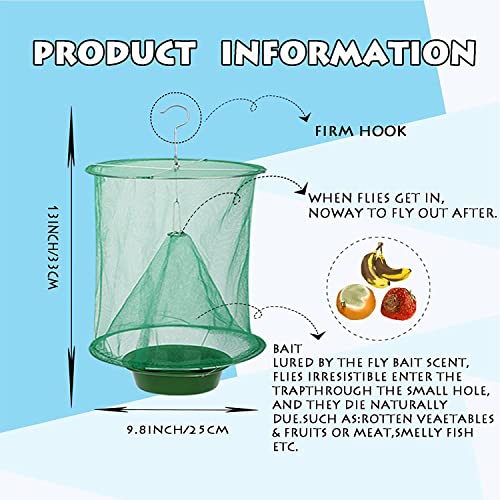 8 Pack Ranch Fly Trap - Reusable Fly Trap With Tray For Indoor Outdoor Hanging Farms,Stable,Garden,Orchard,Park #TOP1