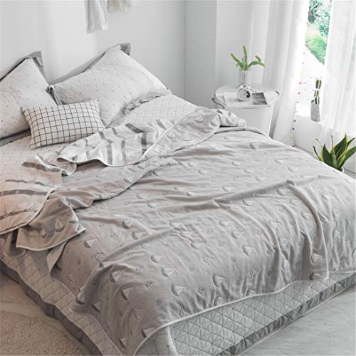 Hayisugal Kuscheldecke Baby 100% Baumwolle Sommerdecke zweiseitig Kinder Tagesdecke Schlafdecke Bettüberwurf Überwurf Decke Baumwolldecke Bunte Decke Kinder Bettdecke, Segeln, 120 x 150cm - Image 3