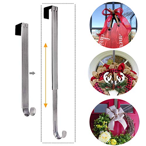 LBSUN Wreath Hanger, Adjustable Over The Door Wreath Hanger Wreath Holder Wreath Hook
