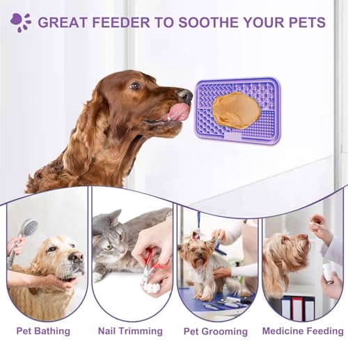 Zonopy Leckmatte für Hunde & Katzen mit Saugnäpfen, 1 Packung Hund Slow Feeder Lick Pat für Angstlinderung, Hundespielzeug Fütterungsmatte für Butter Joghurt Erdnuss Haustiere Baden Training