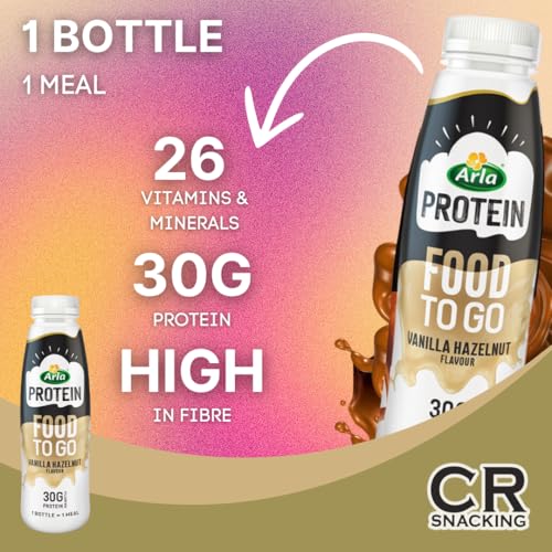 Arla Protein Food to Go Vanilla Hazelnut Protein Shake 500ml (Pack of 8) - Meal Replacement Protein Shakes Ready To Drink, Individually Bottled | Protein Shake Bottles - Image 4