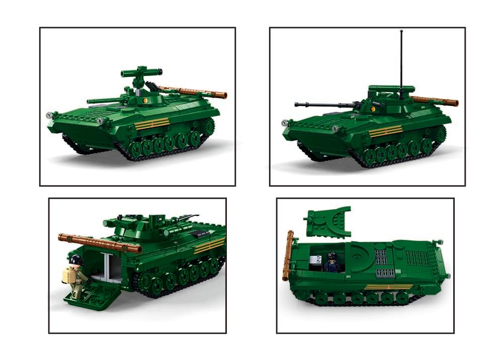 Sluban Char T-80BVMS 1:35 – 798 Pièces – Modèle Militaire 2-en-1 – Figurine Incluse – Dès 10 Ans