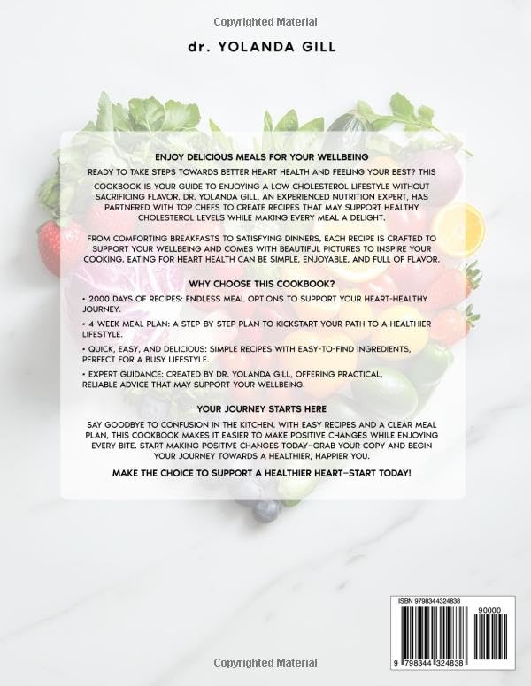 Low Cholesterol Diet Cookbook for Beginners: 2000 Days of Quick, Easy, and Delicious Recipes with Pictures to Boost Heart Health, Reduce Cholesterol Naturally, and a 4-Week Meal Plan Paperback – October 24, 2024 - Image 3