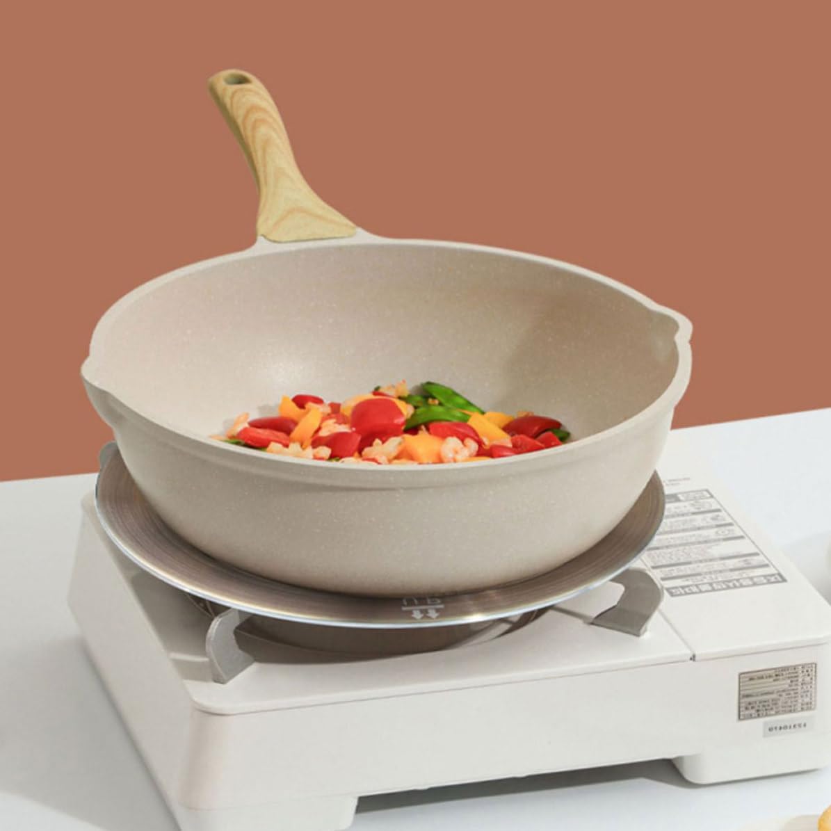 Happyyami Difusor de Calor con Asa Redondo de 28 CM en Acero Inoxidable, Placa de Transferencia Térmica para Cocinar en Inducción y Gas