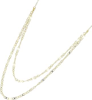 Amazon | [プレシャス] イエローゴールド K18 18金 ネックレス 2連