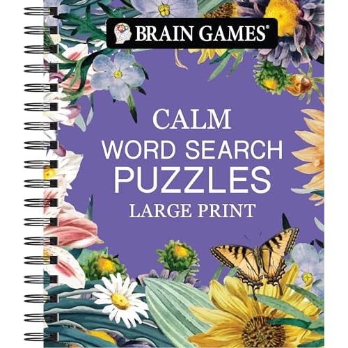 Brain Games – Calm: Word Search Puzzles – Large Print (Brain Games Large Print) Spiral-bound – July 30, 2024