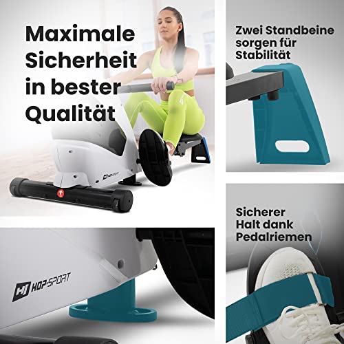 Hop-Sport Rudergerät für Zuhause klappbar HS-060R Cross - Rudermaschine mit LCD-Display & 8-stufigem, leisem… – Bild 5