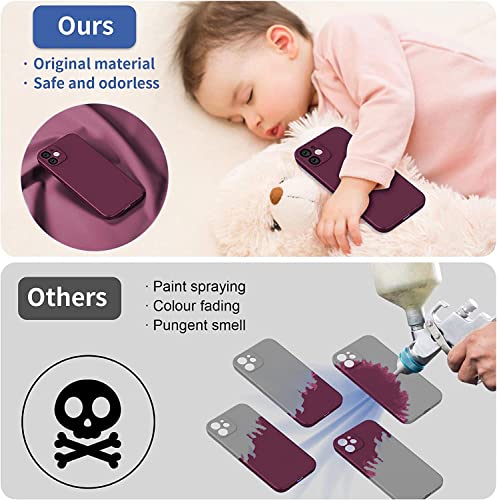 Image of DIZORO Liquid Silicone Case Compatible with iPhone 11 6.1 inch(2019), Gel Rubber Full Body Protection Cover Case Drop Protection Case (Square-Wine RED)