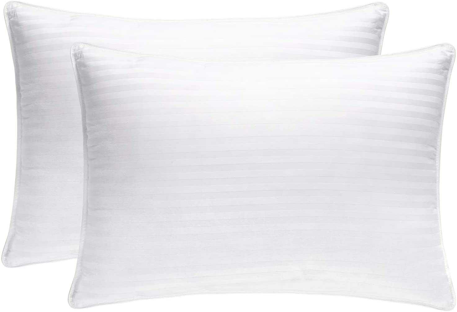 Amigozone White Bounce Back Standard Bed Pillow Pair Stripe Pillow Pair - Whit 2 X Stripe Pillows