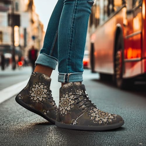Image of Binienty Zero Drop Sole Barefoot Men's Women's PU Leather Flat Minimalist Barefoot Sneakers Athletic Shoes Waterproof
