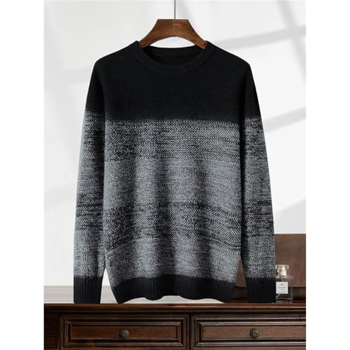 Men's Gradient 100 Percent Cashmere Sweater O-Neck Thick Pullover Winter Casual Warm Long Sleeve Knitwear Cashmere Tops3
