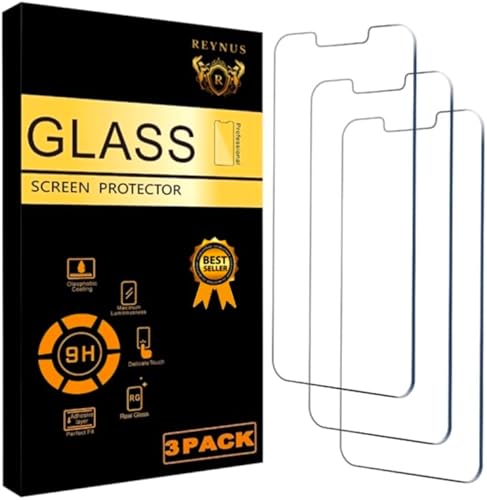 Miniatura 1 de REYNUS - Protector de pantalla de vidrio para iPhone 141313 Pro 6.1 pulgadas, 3 unidades de vidrio templado, compatible con fundas