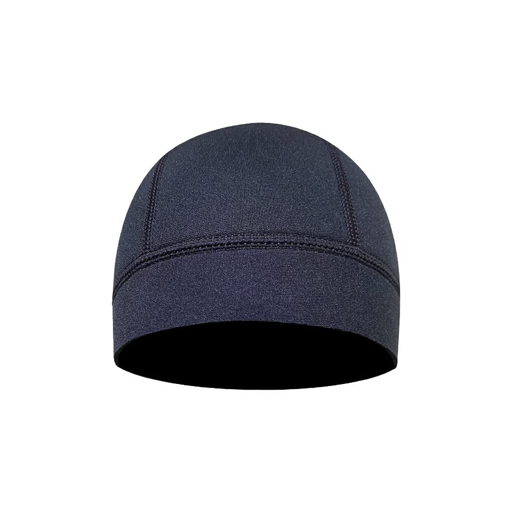 tuwiwol Neoprene 2.5mm Thicken Swim Thermal Hood Cap Waterproof Thicken Diving Hat Training Swimwear Man Women Canoeing, Black/Round, free size